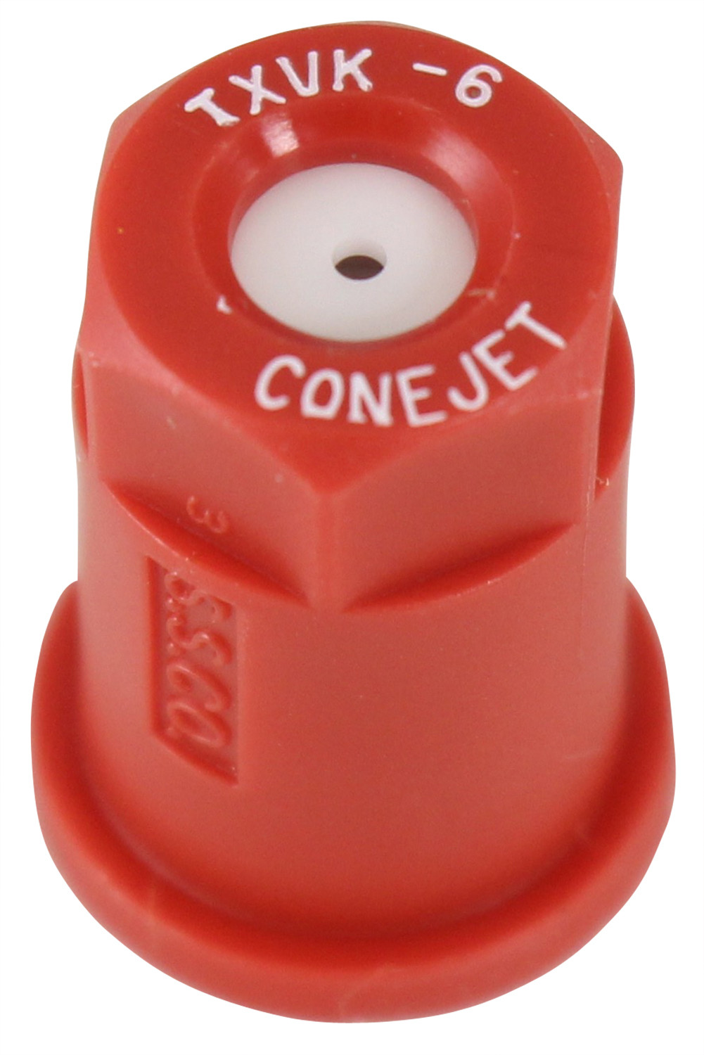 182938 #6 Red Poly Conical Nozzle Tip with Ceramic Insert